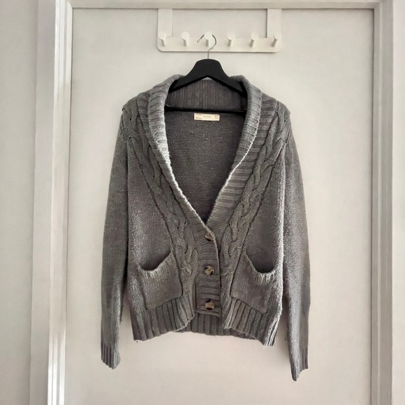 Zara Grey Grandpa Cardigan (S) - Picture 2 of 3